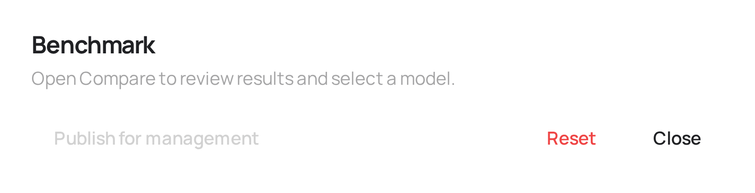 The benchmark node's compare and set-winner controls
